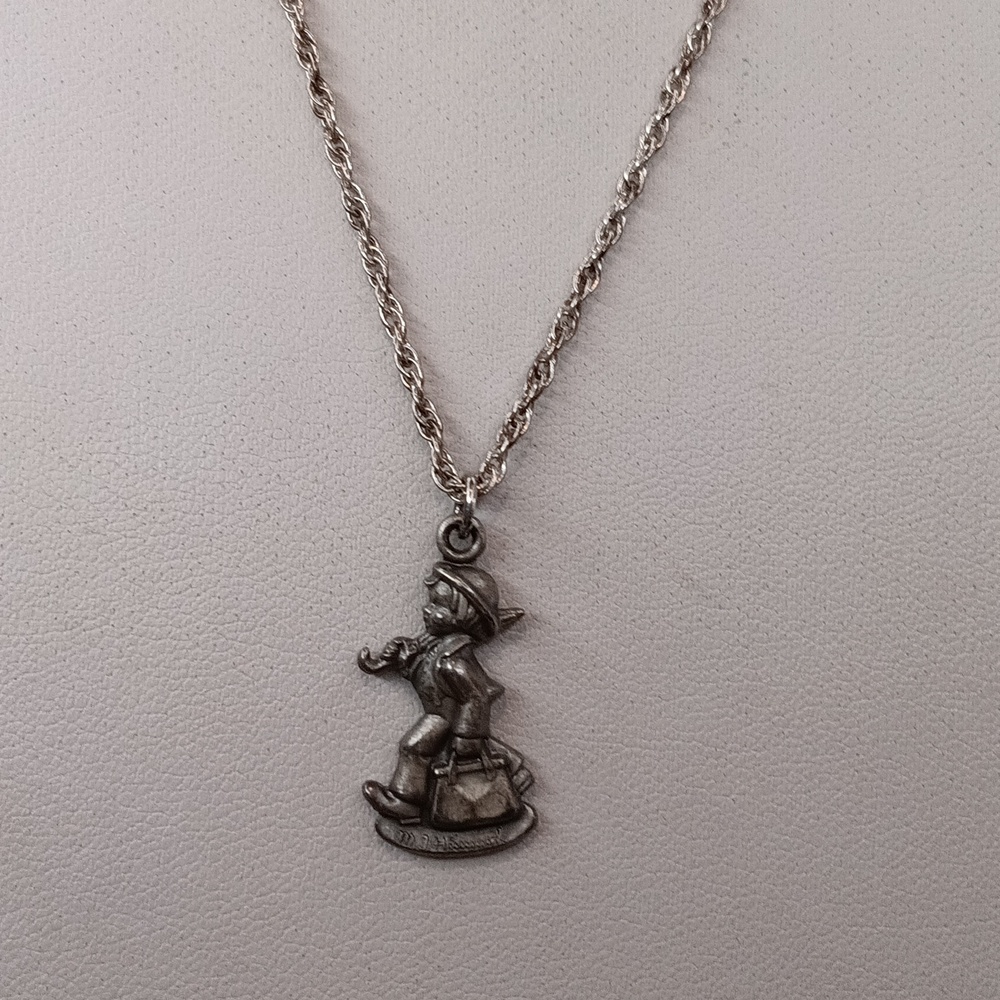 Goebel Collectors' Club Sterling Silver Pendant Necklace Merry Wanderer 20" Long